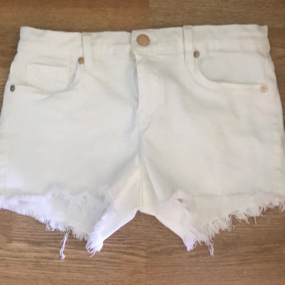 Blank NYC Cut Off Shorts in Great White